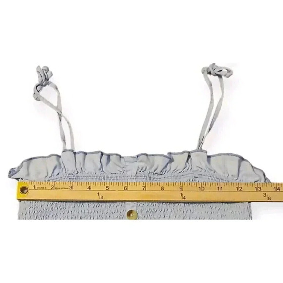 HARPER HERITAGE Blue Cropped Smocked Tie Tank Ruffle Women's Size XS - Picture 3 of 7